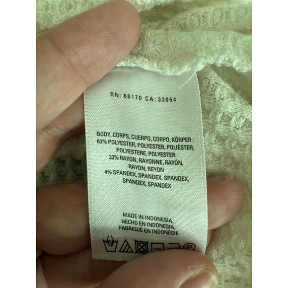 Anthropologie Akemi + Kin Waffle Knit Knot Hem Shirt Size Small - Picture 7 of 9